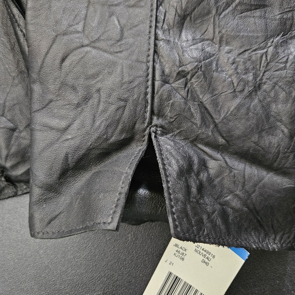 NWT - Jones New York Leather Black Lightweight Moto Jacket - Size XL - Picture 5 of 13